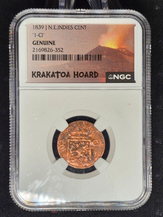 Krakatoa Hoard 1839 J N.E. Indies Cent NCG Genuine Harder To Find "1-C1" Variety