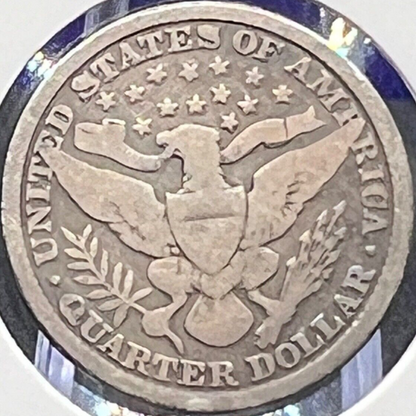 1892 Barber 90% Silver Quarter First Year Semi-Key Date 25c Coin