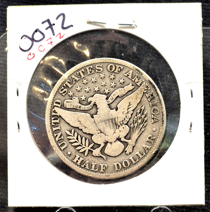 1912 Barber Half Dollar 90% Silver 50C Full Motto, Full Rims, Partial Liberty