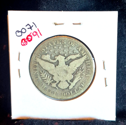 1904 O Barber Half Dollar 90% Silver 50C Circulated Condition May Be AG or Less
