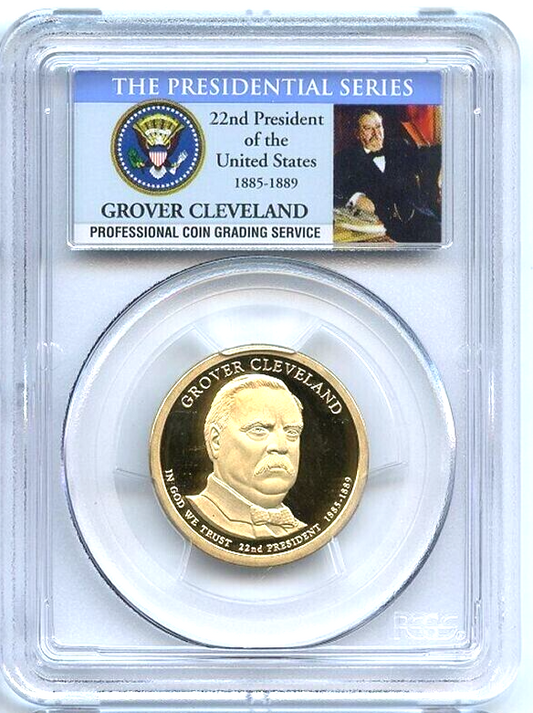✅ 2012 S Grover Cleveland 22nd Presidential Dollar PCGS PR69DCAM Photo Label