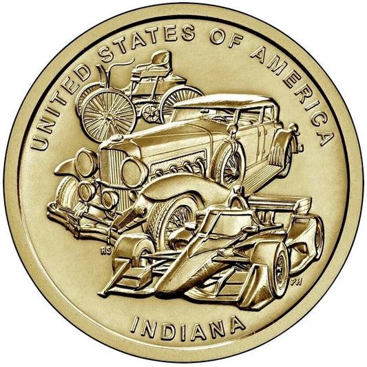 Set of 2 - P & D - 2023 INDIANA American Innovation $1 Coins From Mint Rolls