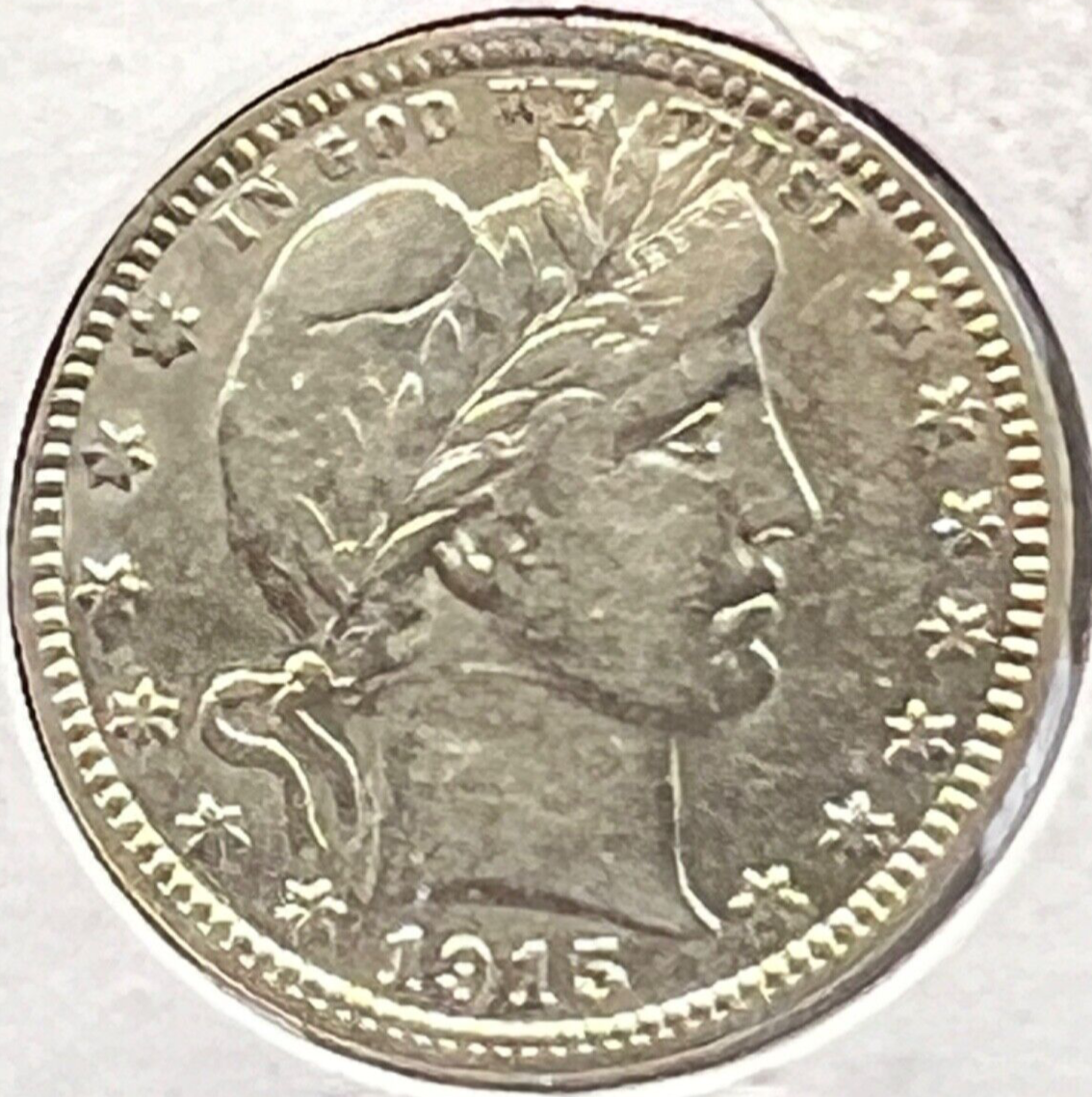 1915 Barber 90% Silver Quarter 25c Very Collectible Bright White Sharp Details
