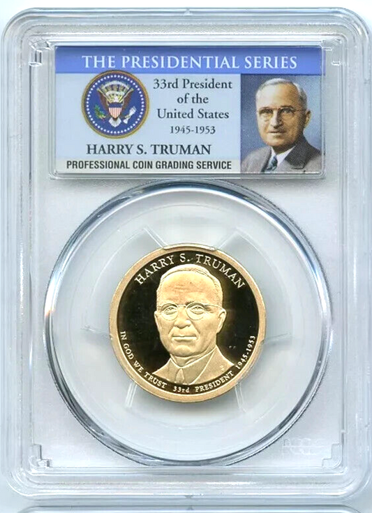 ✅ 2015 S Harry S. Truman Presidential Dollar PCGS PR69DCAM Photo Label KEY DATE!