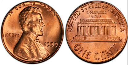 1959 P Lincoln Memorial BU Brilliant Uncirculated 1C From 🔥OBW Bank Roll🔥