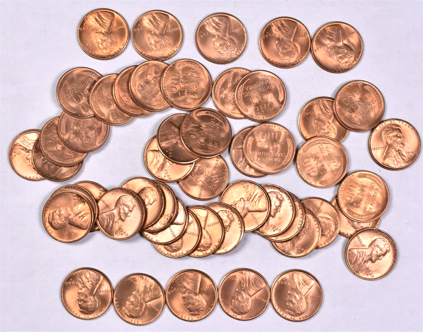 ✅  1948-S BU Uncirculated Lincoln Wheat Cent Choice RED Coin From OBW Bank Roll