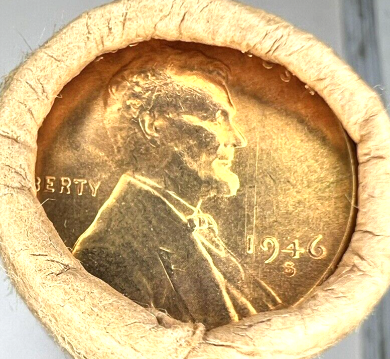 ✅ 1946 D Lincoln Wheat Cent GEM BU 1c BRILLIANT UNCIRCULATED From OBW Roll