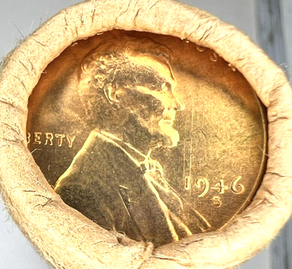 ✅ 1946 D Lincoln Wheat Cent GEM BU 1c BRILLIANT UNCIRCULATED From OBW Roll