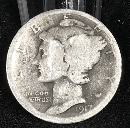1917 D MERCURY DIME BETTER DATE🥈90% SILVER🥈  SELLING AS SHOWN 10C
