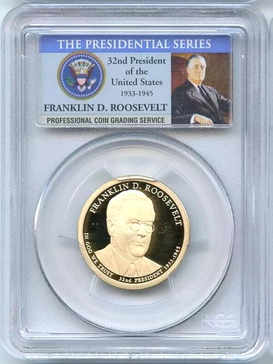 ✅ 2014 S $1 Franklin Roosevelt PCGS PR69 DCAM Presidential Dollar Coin Photo