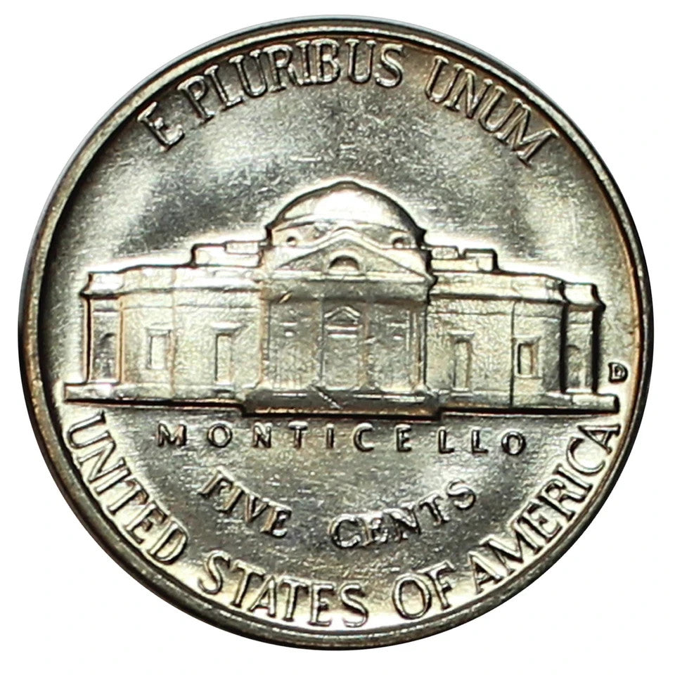 1961-D Jefferson Nickel Gem BU From Original Roll OBW UNCIRCULATED GEM 5c Coin