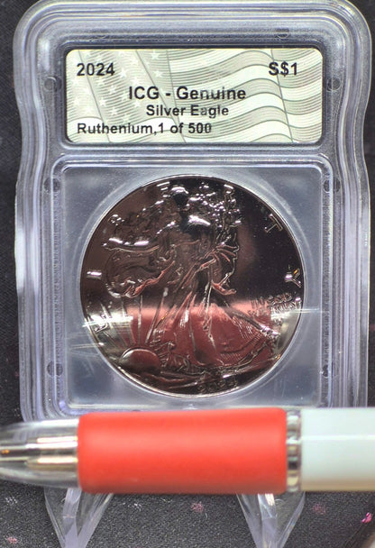 2024 ICG American Silver Eagle Ruthenium Edition. 1 oz Silver **1 of 500**