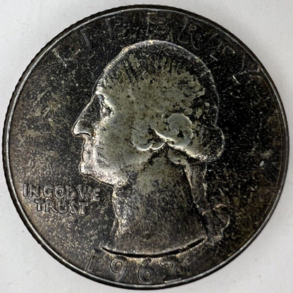 1962-P GEM BU Washington End Coin OBW US Treasury 90% Silver Quarter TONER ALERT