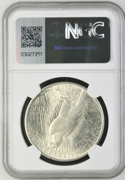 1925 MS62 Peace Silver Dollar 100th Anniversary 2021 Special Label NGC Graded