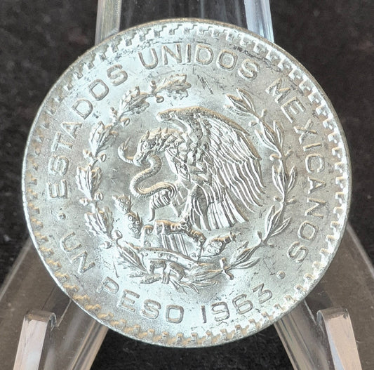 1963 MO Mexico 1 Peso BU Libertad Edge🔥1.6 Grams SILVER Spectacular Blast White