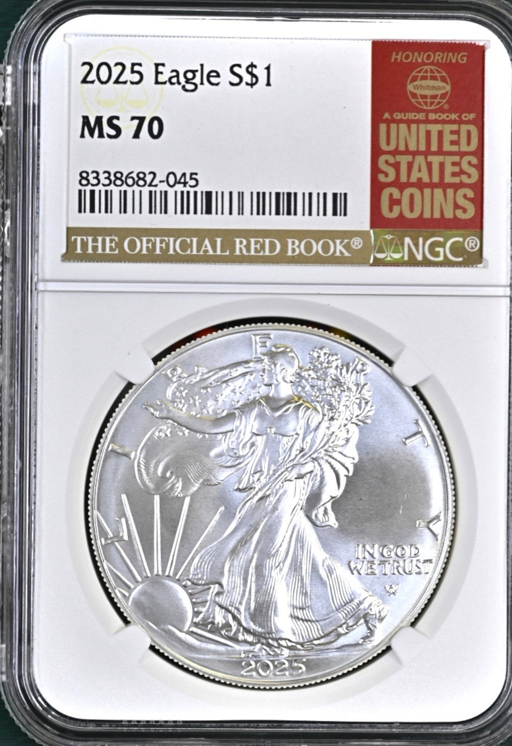 2025 American Silver Eagle $1 NGC MS70 OFFICIAL RED BOOK LABEL .999 Silver