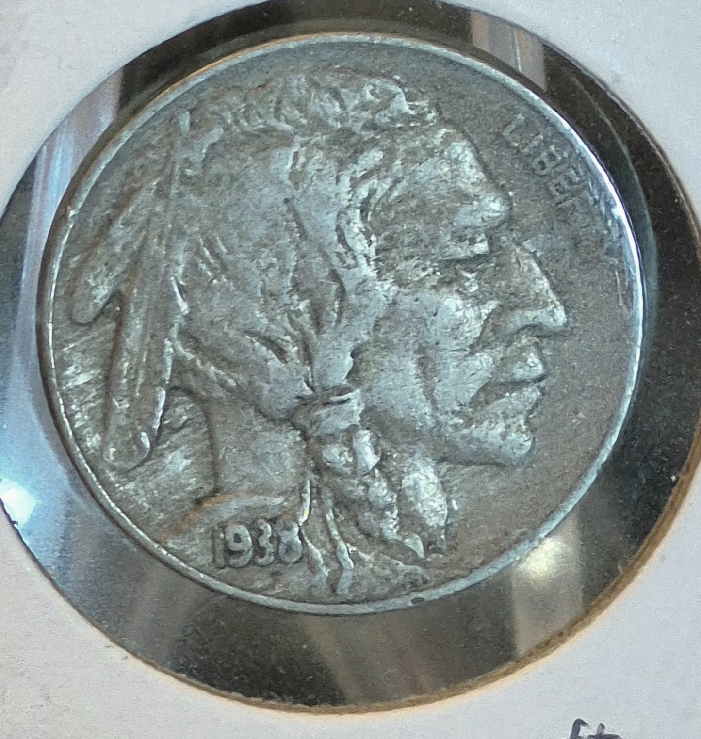 1938-D Buffalo Nickel Denver Mint 5C XF+ Bold Date & Mint Mark W/ Full Horn Cape