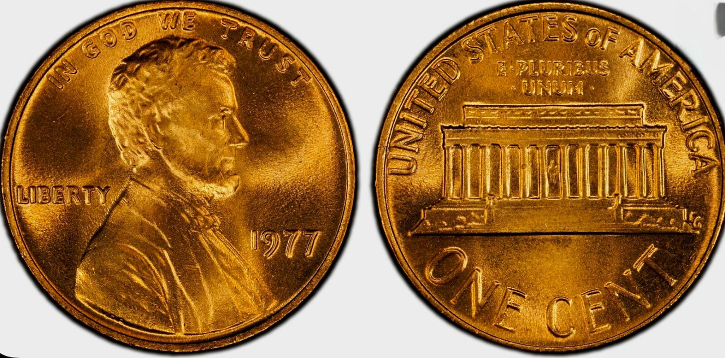 1977 P Lincoln Memorial BU Brilliant Uncirculated 1C From 🔥OBW Bank Roll🔥