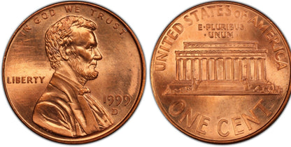 1999 Denver Lincoln Memorial BU Brilliant Uncirculated 1C From 🔥OBW Bank Roll🔥