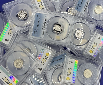 {20} Roosevelt Dime Proof Coins PCGS PR69DCAM + PCGS Hard Case & 100 Coin Bags