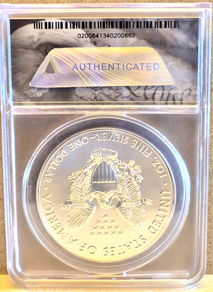 2019 American Silver Eagle One Dollar Coin Graded by ANACS as Near Perfect MS69