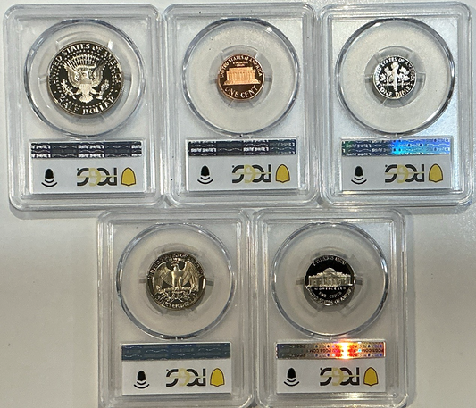 1989-S Proof Set Date 5 Coin Newly Graded PCGS PR69 DCAM Perfect Gift