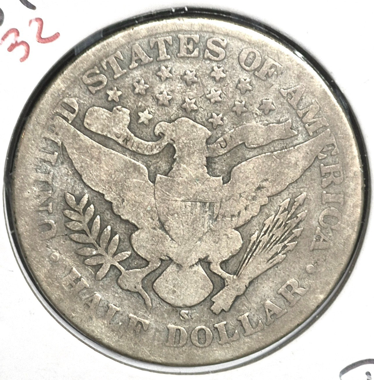 1909 S Barber Half Dollar 90% Silver 50C Very Good Condition Partial Motto