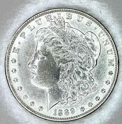 1889 P Morgan $1 Dollar 90% Silver BU Blast White Uncirculated Coin