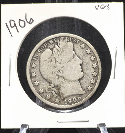 1906 Barber Half Dollar 🥈90% Silver🥈 50C Very Good Condition Full Motto