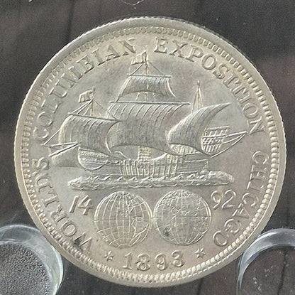 1893 Columbian Half Dollar 90% Silver Strong AU/UNC Features Nice Strike 50C
