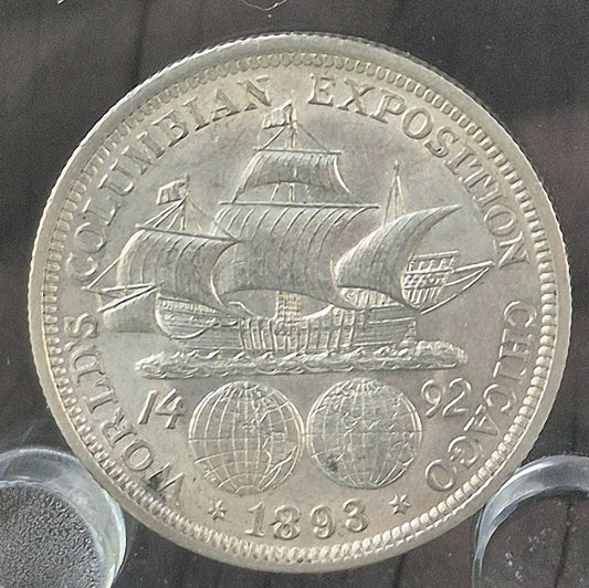 1893 Columbian Half Dollar 90% Silver Strong AU/UNC Features Nice Strike 50C