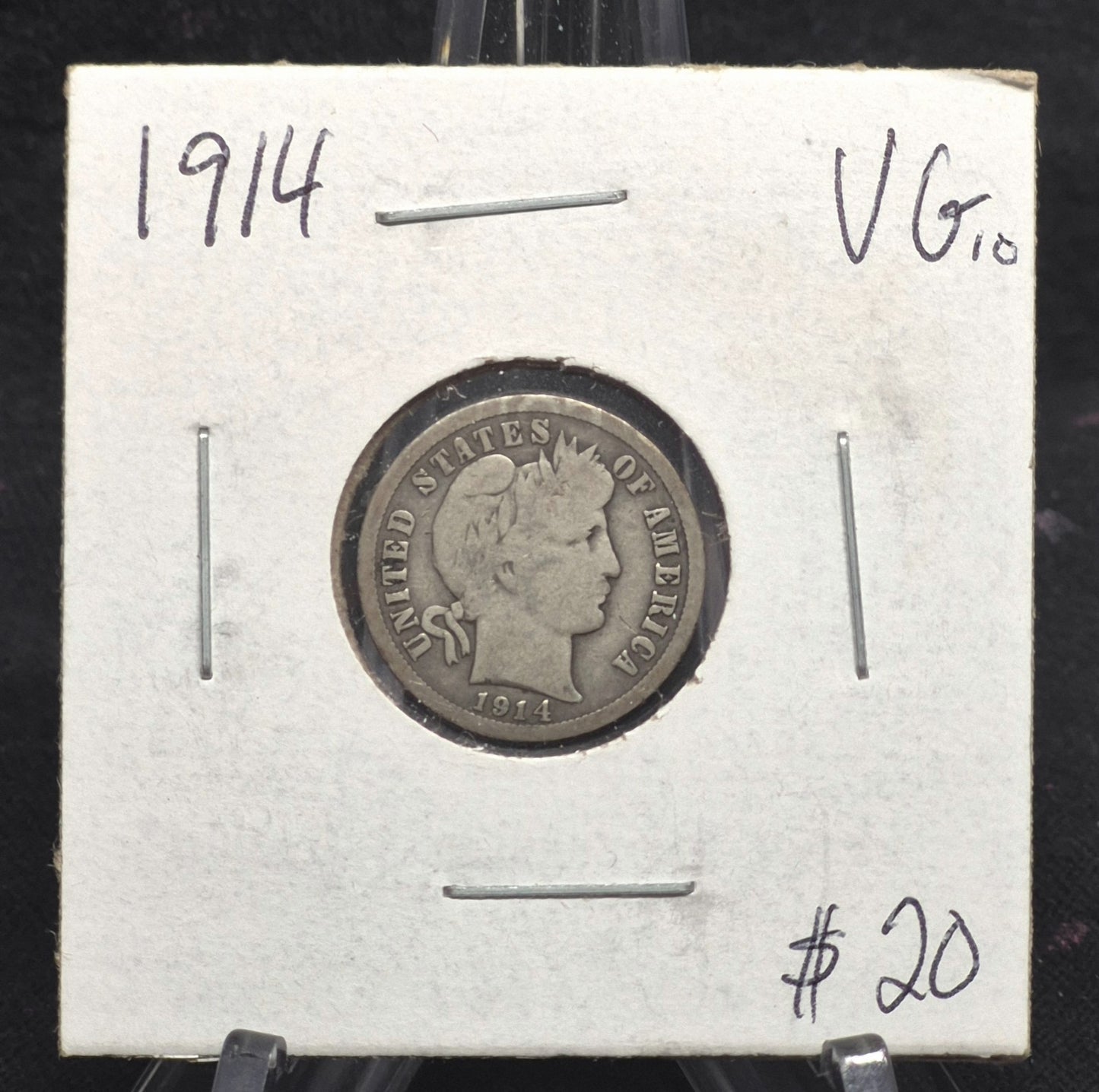1914 P Barber Dime 🥈90% Silver🥈 Very Good Detailed Circulated Condition