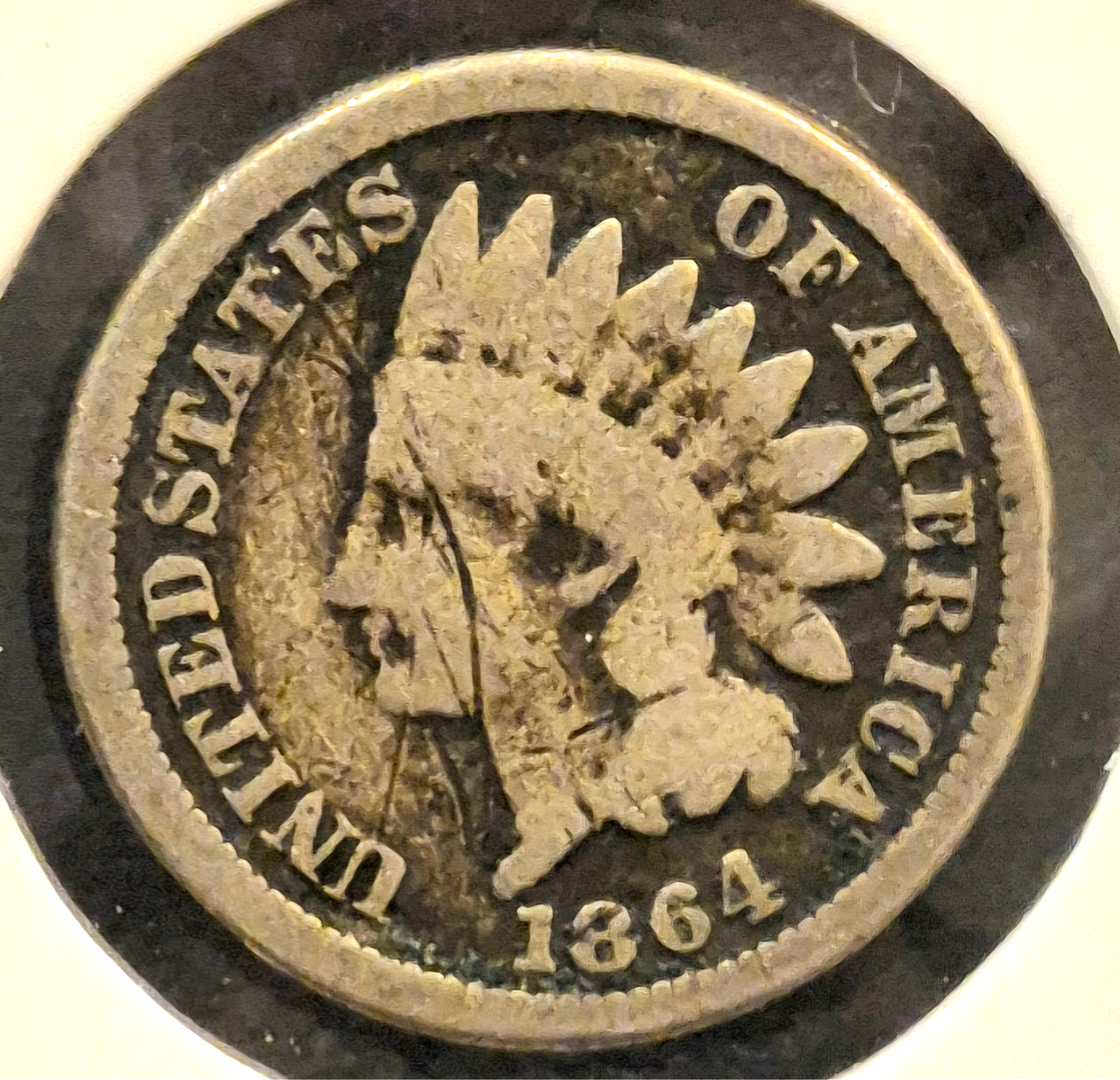 1864  Copper-Nickel 1C Indian Head Cent Choice Highly Collectable VG Condition