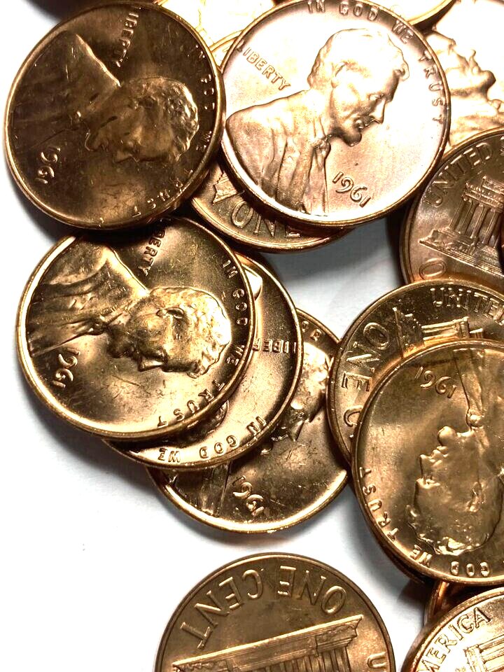 ✅ 1961-P BU UNC Lincoln Memorial 1c BRILLIANT UNCIRCULATED From OBW Roll
