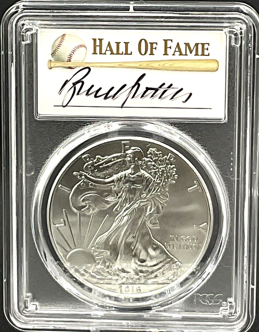 🔥 BRUCE SUTTER 2016-(S) Silver Eagle 1$ PCGS MS70 Baseball HOF CARDINALS🔥