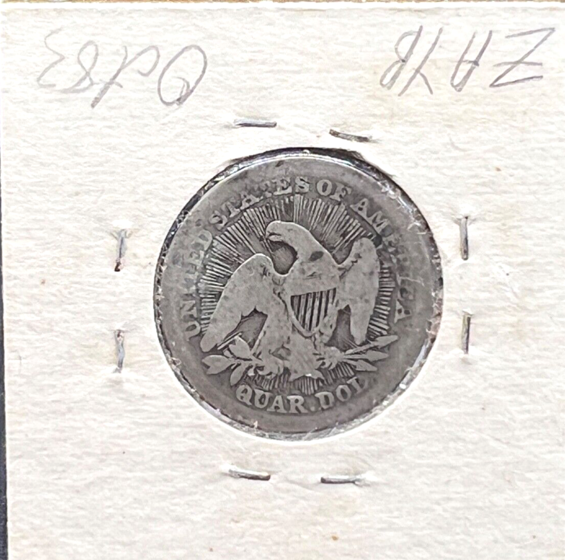 1853-P Seated Liberty 90% Silver Quarter Arrows & Rays VERY Old Paper Flip 1983