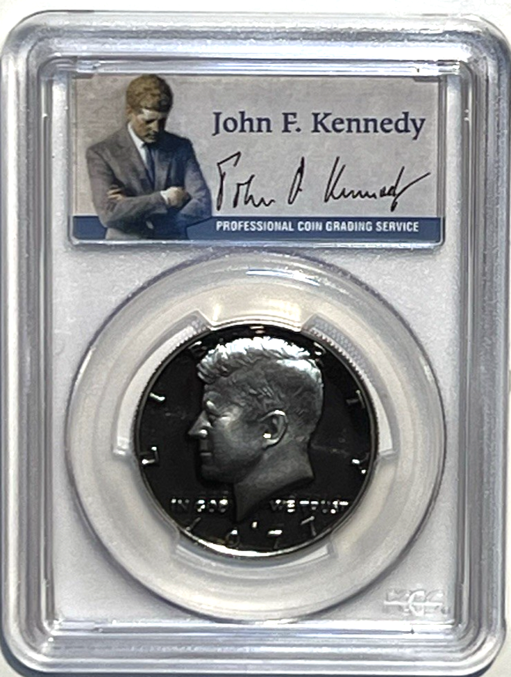 1977-S Kennedy Half Dollar Proof PCGS PR69DCAM John Kennedy JFK Label Signature