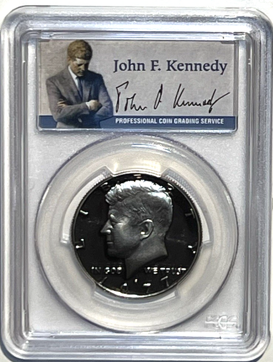 1977-S Kennedy Half Dollar Proof PCGS PR69DCAM John Kennedy JFK Label Signature