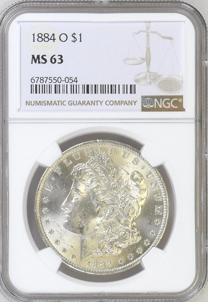 ⚡️MS63 1884-O Morgan Silver $1 Dollar NGC Graded  Coin 90% Fine