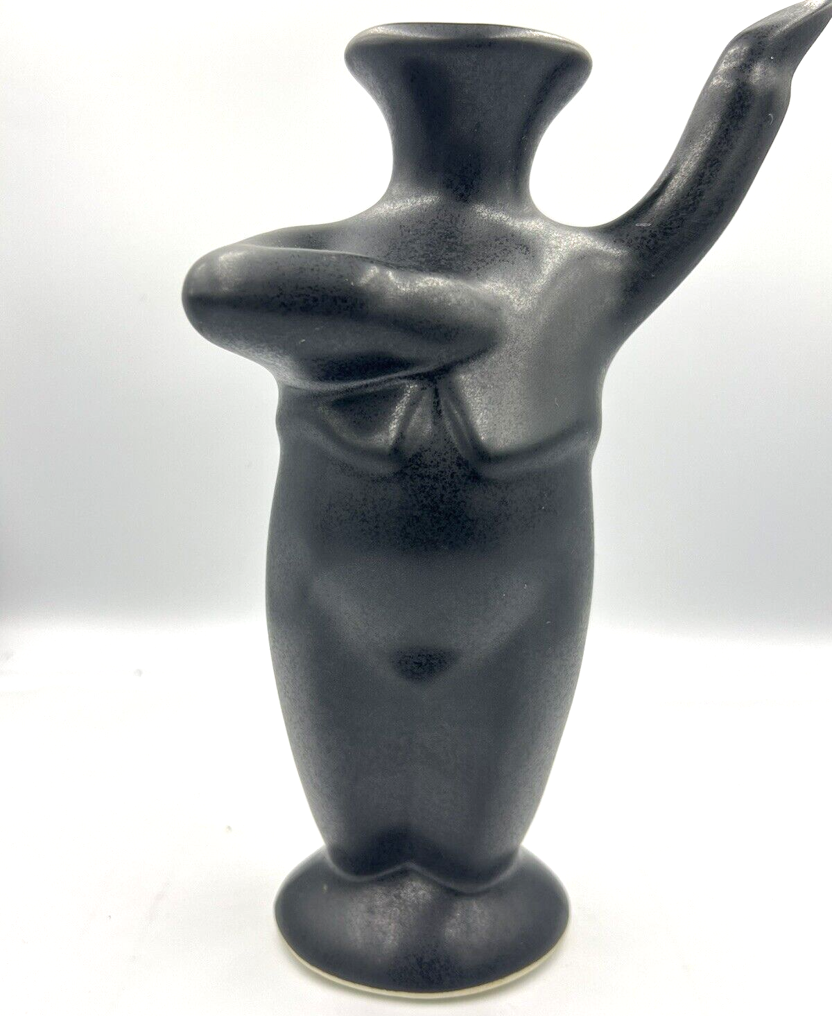 Michael Lambert Signed Studio Pottery Stoneware 🎯 Dancing Black Figural Vase 🎯