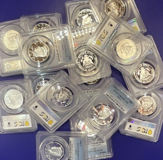 💰{LOT of 20} 90% SILVER JFK Kennedy 50c PROOF COINS 🔥  PCGS Graded PR69 🏆