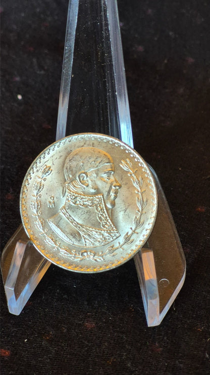 1963 MO Mexico 1 Peso BU Libertad Edge🔥1.6 Grams SILVER Spectacular Blast White