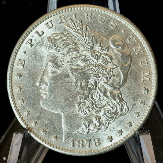 😎1878-S Morgan 90% Silver Dollar Gem Shiny Bright, Well Struck Coin 1st Year $1