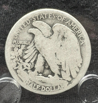 1916D Walking Liberty 90% Silver Half Dollar First Yr Obv Mint Mark Better Date