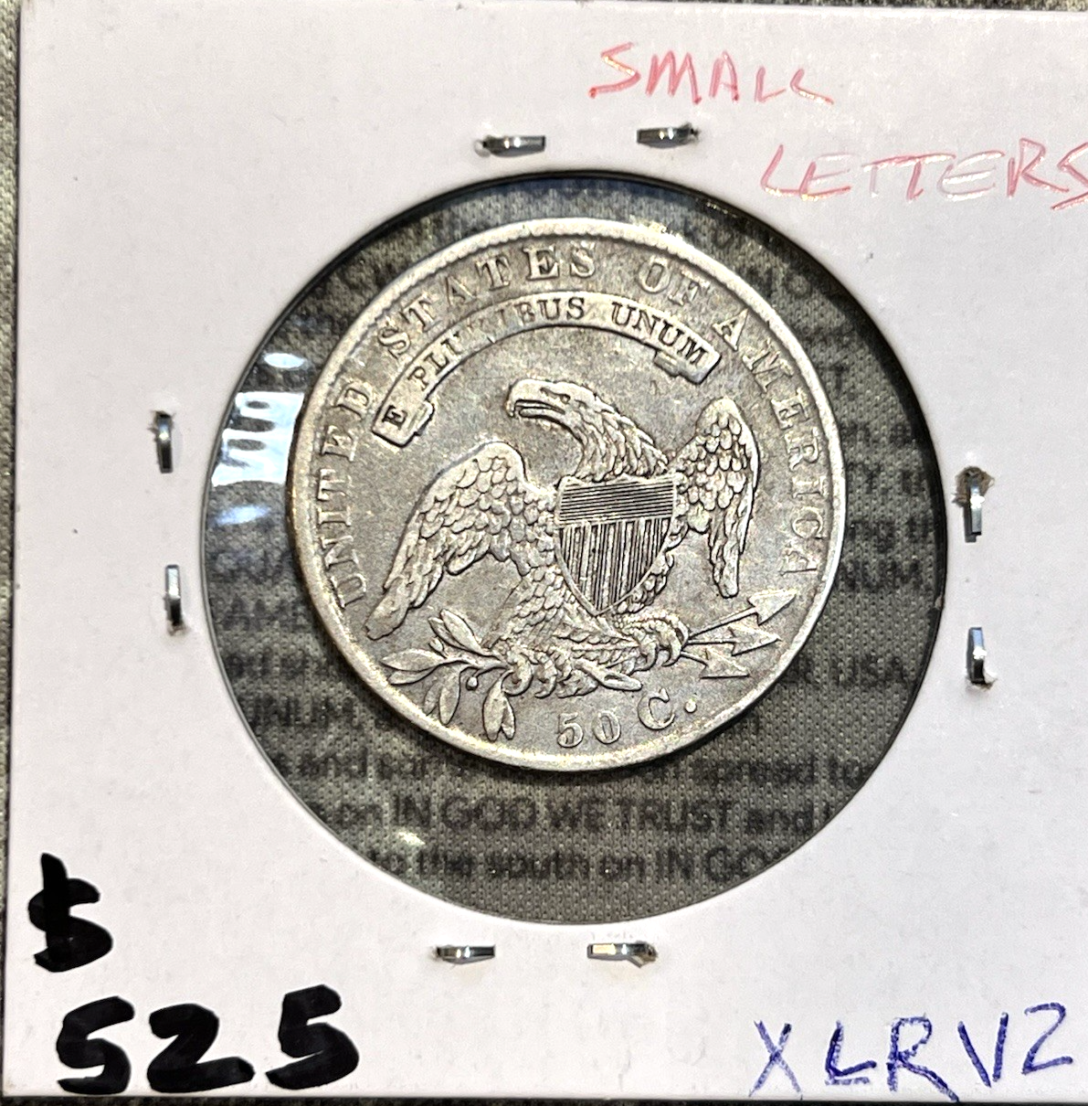 1834 Capped Bust Half Dollar Lettered Edge Small Date Small Letters Sharp  Coin