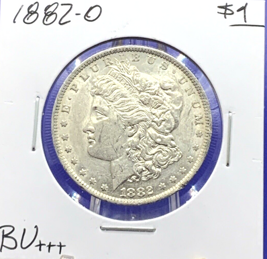 1882-O Morgan 90% Silver Dollar Gem Shiny, Bright, Well Struck Early Year
