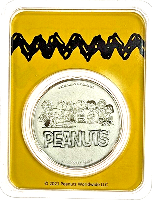 🥳 Peanuts® Charlie Brown Happy Birthday 1 oz Colorized .999 Fine Silver Round