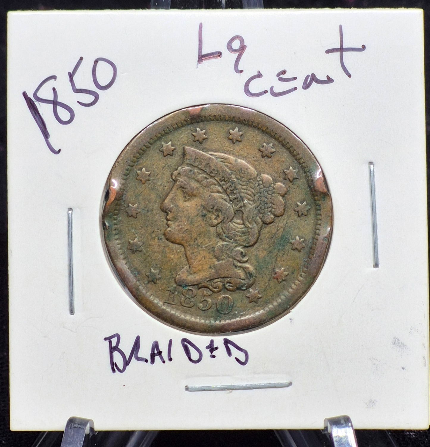 1850 Braided Hair Large Cent 🔥Very Nice Crisp Details🔥