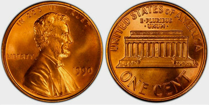 1990 P Lincoln Memorial BU Brilliant Uncirculated 1C From 🔥OBW Bank Roll🔥
