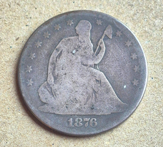 1876-P Liberty Seated Half Dollar Good Variety 4 90% Silver Coin 50C